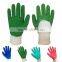 gloves for work gloves construction Colored crinkle latex coated white interlock linerback open knit wrist gloves