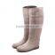 new design women lady tall height PU surface leather flock waterproof horse riding boot wellies wellington rain boots