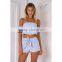 stripe design off shoulder ladies sexy crop top custom sexi top and girl