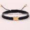 diy black wax cord woven enamel steel charms bracelets high end handmade woven bracelets for valentine's gifts 2016