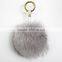Myfur Comfortable Genuine Blue Fox Body Fur Pompoms Pendant for Women Handbag