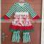Winter Custom Children Red Xmas Outfits Set Baby Girls Christmas Clothes