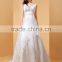 V-neck Lace Tulle with Beading Flower Lace wedding dress Shoulder-straps bridal gown P055