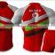 Red custom made sublimation rugby jersey with socks