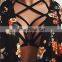 Womens Black Elastic Body Harness Bandage Bra Top Cross Crop Straps Lingerie