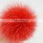 Wonderful full round real fox fur made dyed wholesale pom pom fur