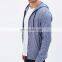 long sleeve textured front zipper hoodies men