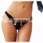 Sexy black bandeau and basic bottom size bikini swimwear