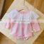 Baby Girl's Lace Collar Elastic Long-sleeved Jumpsuit Triangle Romper