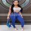 Wholesale 2 Piece Cut Out Lace Detachable Sport Tracksuit Set for Women