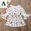 2019 Boutique STRAWBERRY GIRLS DRESS Plum Blossom Reindeer Long Sleeve Dress Girl Pure Cotton Dress 1-6YEARS