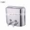 304 stainless steel  double liquid large soap dispenser for shampoo and bath