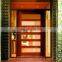 Teak raw wood main door design entrance doors with iron grill