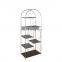 K&B hot sell arch shape design light luxury gold metal glass decoration display shelves