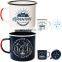 High quality printing customized classic simplicity iron 4oz enamel cup with lid