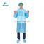 Blue Non Woven Polypropylene Lightweight Disposable Long Sleeve Doctor Lab Coat