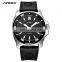 SINOBI Men's Sport Watch 316L Stainless Steel Case Silicone Band Luminous Pointer Calendar Jam Tangan Pria Watch Luxury 1253G