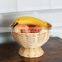 Hot Sale Wicker Rattan Pedestal Fruit Bowl, Cheap WHolesale Handcrafted Fruit Bread Nuts Candies Tray Vietnam Supplier
