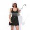OEM Custom Breathable Elastic Solid  Tennis Dress With Shorts Sexy Tennis Skirt Two Piece For Women