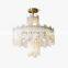 Customized natural alabaster  villa hotel bedroom living room dining room decor lighting industrial brass bracket pendant light