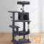 Multi-level kitten tree tower, cat tree with spacious cat nest, sisal post and toy ball, grey