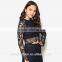OEM Service Women Lace t Shirt With Wholesale Price China Supply Black t ShirtTS024