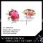 SLS Brand Wholesale 18K gold plated Britain Styles Statement Big Glass Ruby Stud Earrings For Ladies Fashion