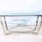 Stylish stainless steel materials toughened glass table