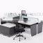 Modern Office Blue Top Partition Cubicles X Shape 4 person workstation furniture (SZ-WS031)
