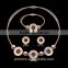 Stainless Steel Gold Plated Circle Necklace Earrings Bracelet Bridal Costume Jewelry Sets