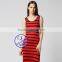 100 Viscose Yarn Dyed Casual Sleeveless 2015 Fashion Dress