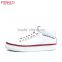 White Leather High Cut Shoes Men with Rubber Sole