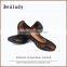 New hot sale soft rubber outsole printed suede leather low thick heel shoes ladies