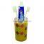 Double wall yellow plastic toothbrush holder with cheap price