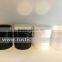 Black Marquina Large Candle Vessel, Large Marble Candle Jars