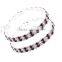silver two row black and clear crystals bracelet, rhineston claw bracelet