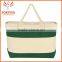 Custom Logo Print Top Zippered Closure Canvas Tote Bag With Rope Handles