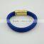 Wholesale Men Simple Leather Bangle Gold Magnetic Bracelet