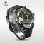 WEIDE Top Brand Watch Mens Dual Time Watch Big Black Dial Japan Movt Quartz Watch Stainless Steel Back Water Resistant 30m Compl