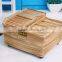 kitchen unfinished solid wood food storage box ,rice bin with pulley