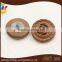 brown rose pattern leather covered shank button