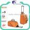Orange 600d polyester sport duffel bag trolley with handles