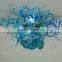 Hot selling hand blown art blue color chihuly style murano glass ceiling chandelier