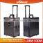 China Wholesale High Quality Aluminum Trolley Portable Makeup Cases Rolling Cosmetic Boxes