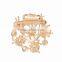 Wholesale Gold Plated Snowflake Pearl Flower Girls Brooch Pin