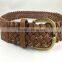3.8CM width fashion braided pu leather belt