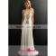 QC10 elegant A-line beach wedding dress 2015 backless sleeveless floor length Spaghetti Straps Embroidery vestidos para bodas