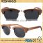 2016 newest wooden like sunglasses fashion metal mixture eyewear Fashion half frame wooden sunglasses