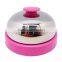 pink dinner call bell with colorful base for tables use