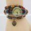 vintage changeable small wrists lady's bracelet wristwatches hollow heart pendant belt watch clocks